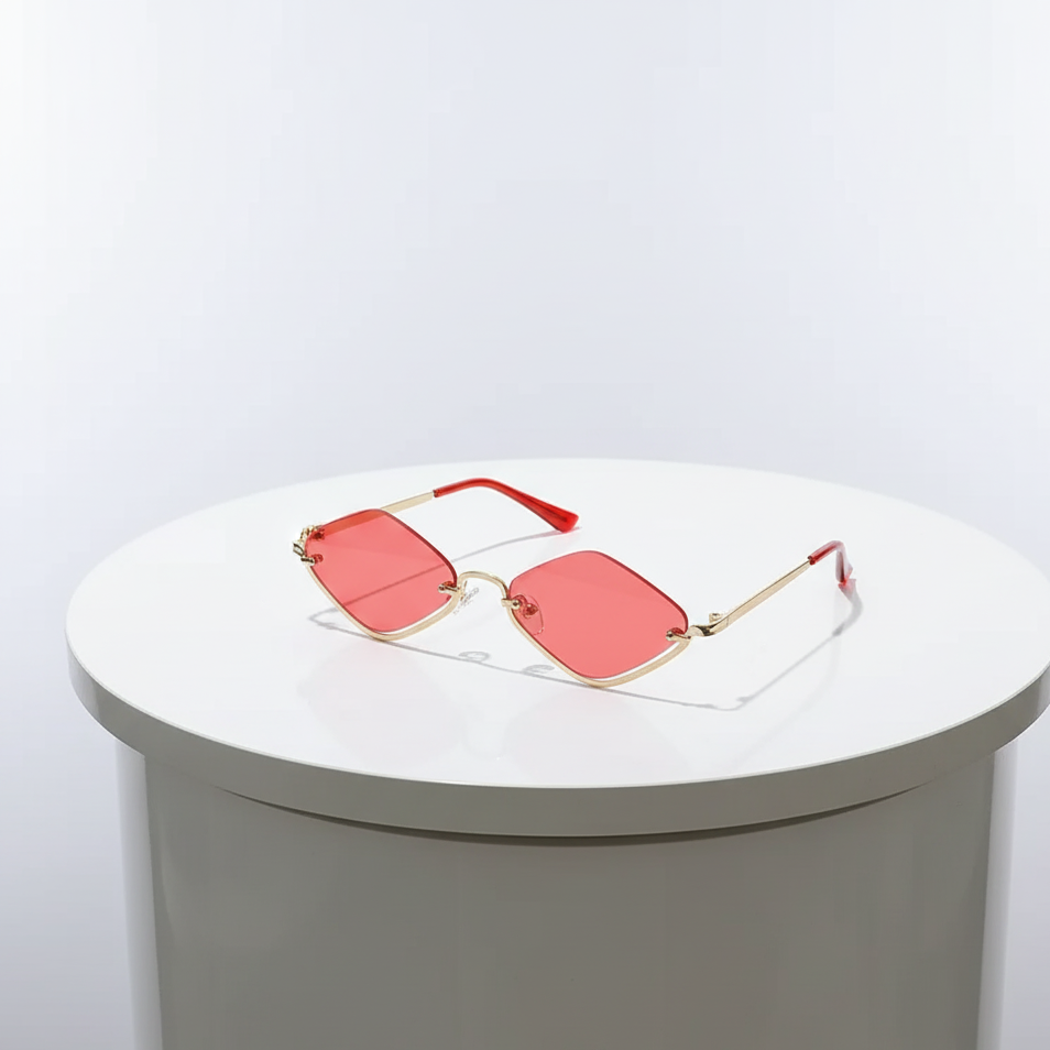 Cat Eye Sunglasses with Gold Metal Frame