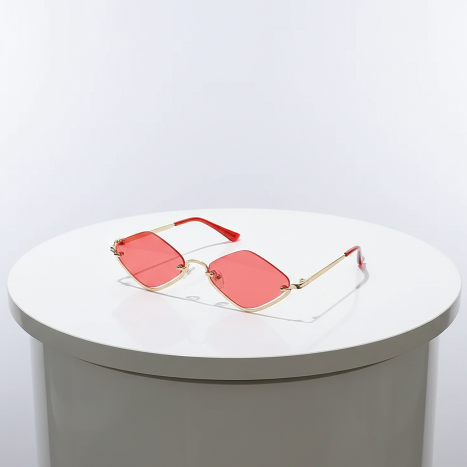 Cat Eye Sunglasses with Gold Metal Frame