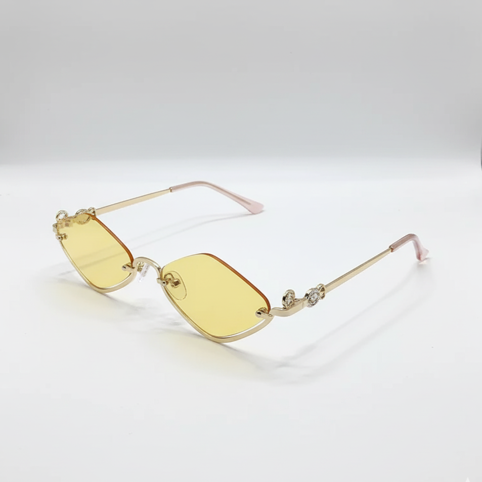 Cat Eye Sunglasses with Gold Metal Frame