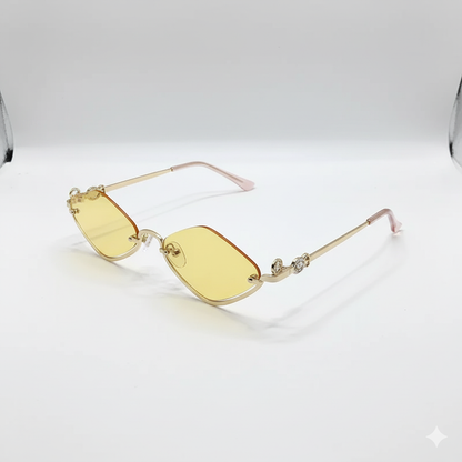 Cat Eye Sunglasses with Gold Metal Frame