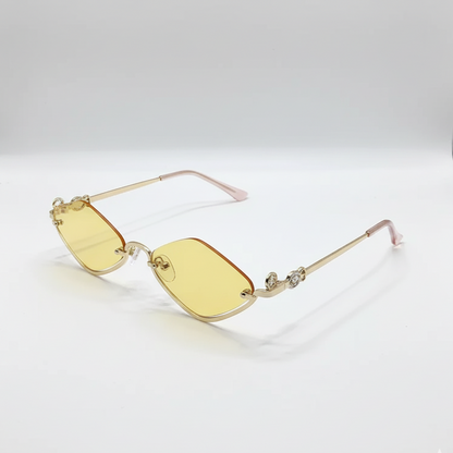 Cat Eye Sunglasses with Gold Metal Frame